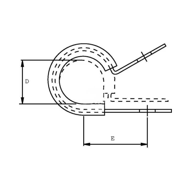 Abraçadeira para tubos 25 mm, metal com união de borracha-SMSL25