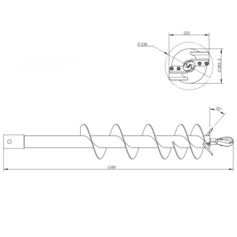 Broca ø 20 cm para perfuradora - ZHD 160