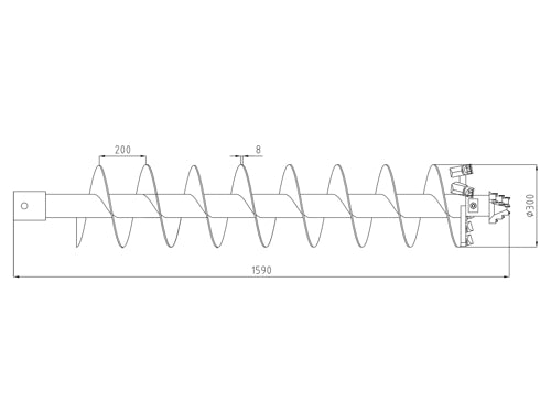 AUGER Broca ø 30 cm para perfuração - ZHD-245/305