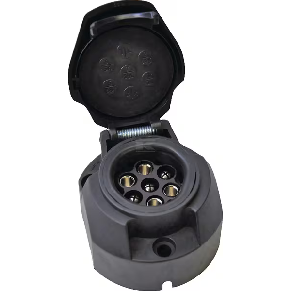 Tomada para ficha de reboque de plástico de 7 pinos