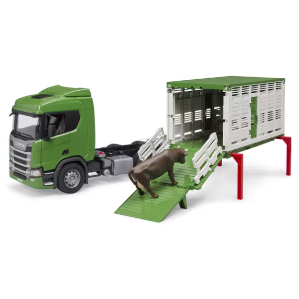 Bruder Tiertransporter Scania Serie R mit Kuh