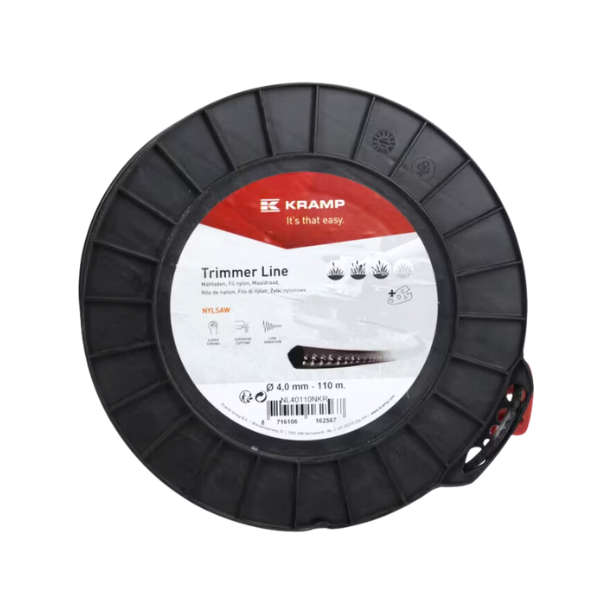 Nylon thread Ø 4 mm 110 m, square, Kramp black Nylsaw