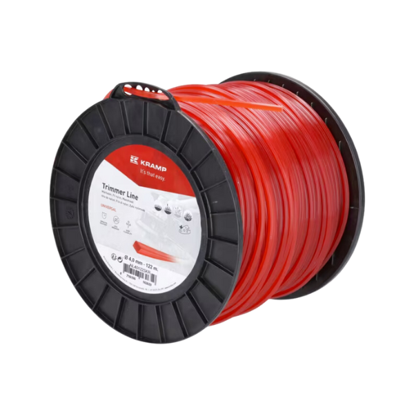 Nylon thread Ø 4 mm 122 m, square, red, Kramp