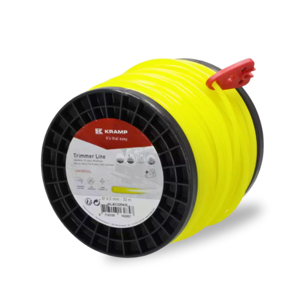 Nylon thread Ø 4 mm 32 m, round, yellow, Kramp
