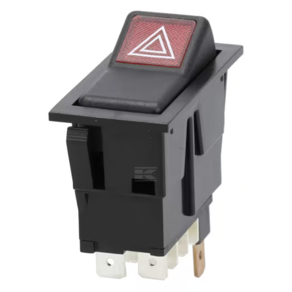 Interruptor Basculante, I-0, 12V - 7 pinos - Aviso de Perigo