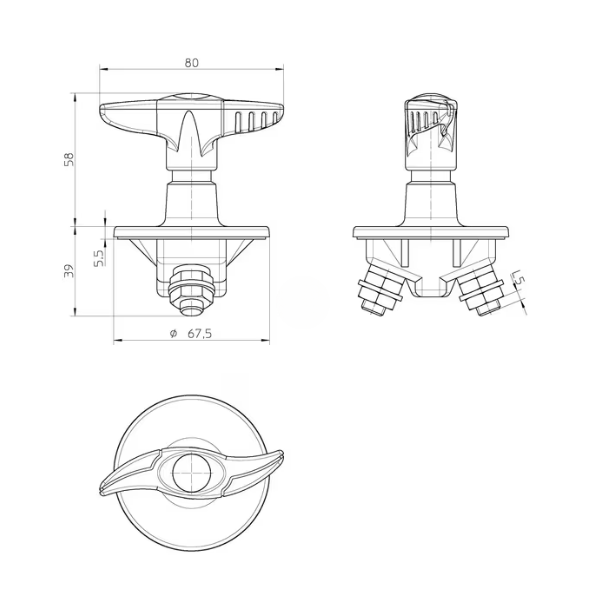 Interruptor principal da bateria, parafusos M10