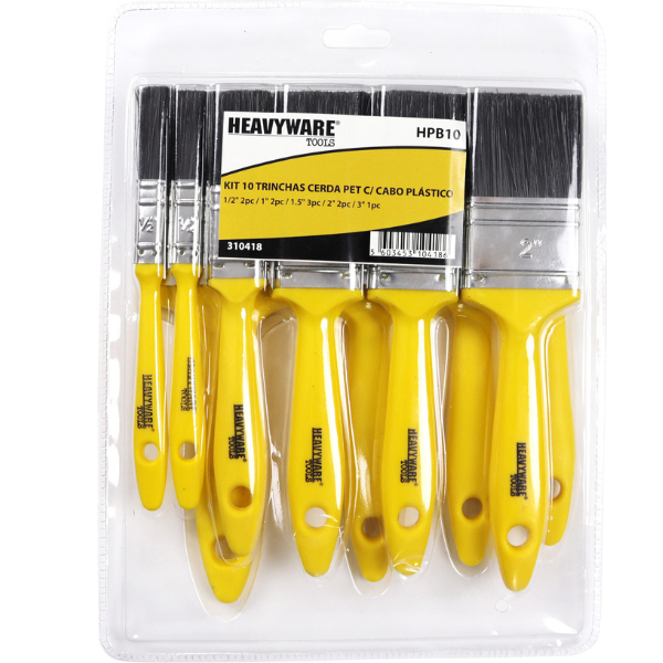 KIT 10 TRINCHAS CERDA PET CABO PLÁSTICO HPB10 PESADOS