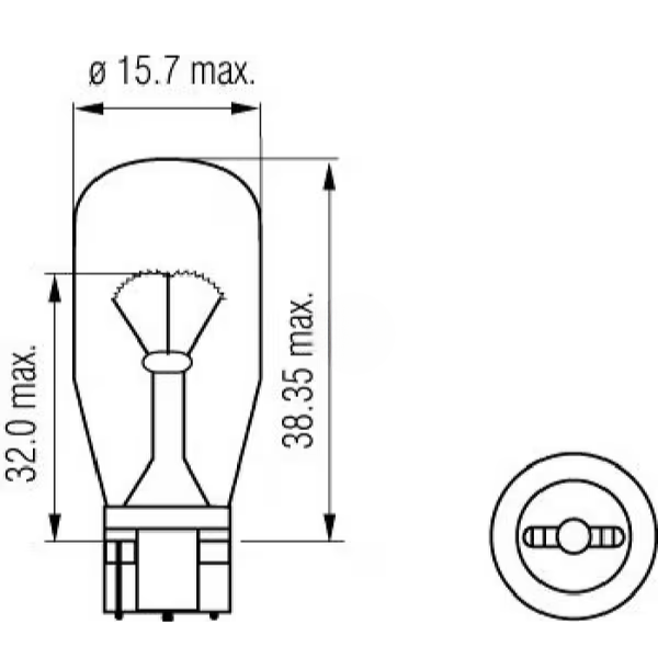 Lâmpada W21W 12V 21W W2 - 1X9