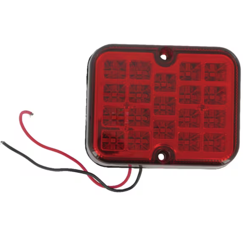 Luz de nevoeiro LED, quadrado, 12-24 V, vermelho, 101x80,7x30 mm