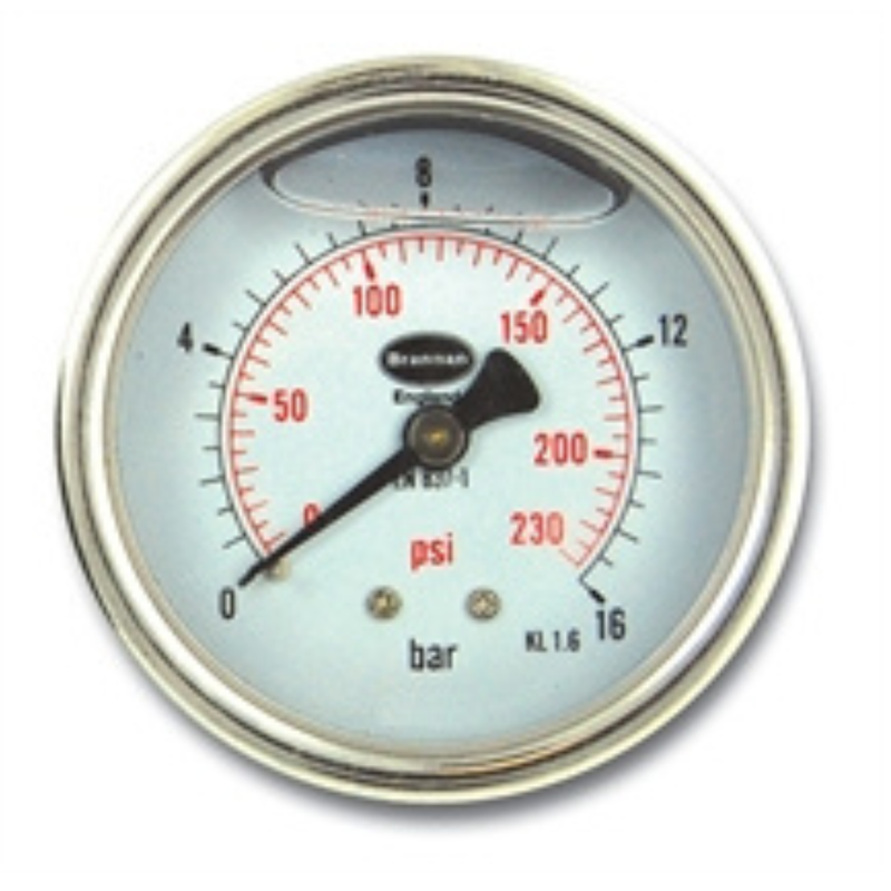 MANOMETRO GLICERINA D.63 0-16 BAR LIG. POSTERIOR 1/4