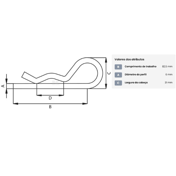 Pino R simples tipo beta 6 mm