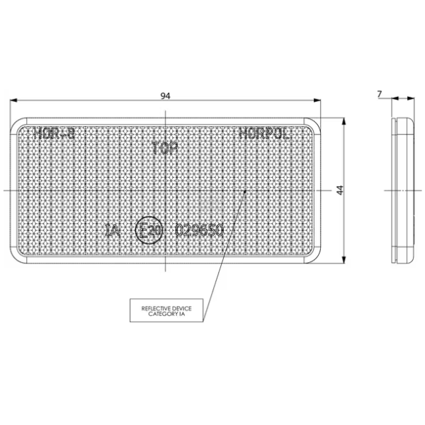 Refletor - Retangular Branco Autocolante