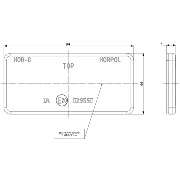 Refletor - Retangular Laranja Autocolante