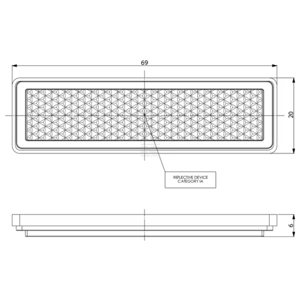 Refletor - Retangular Vermelho Autocolante