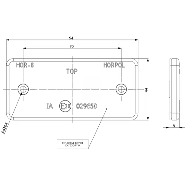 Refletor - Retangular Laranja Para Parafusar