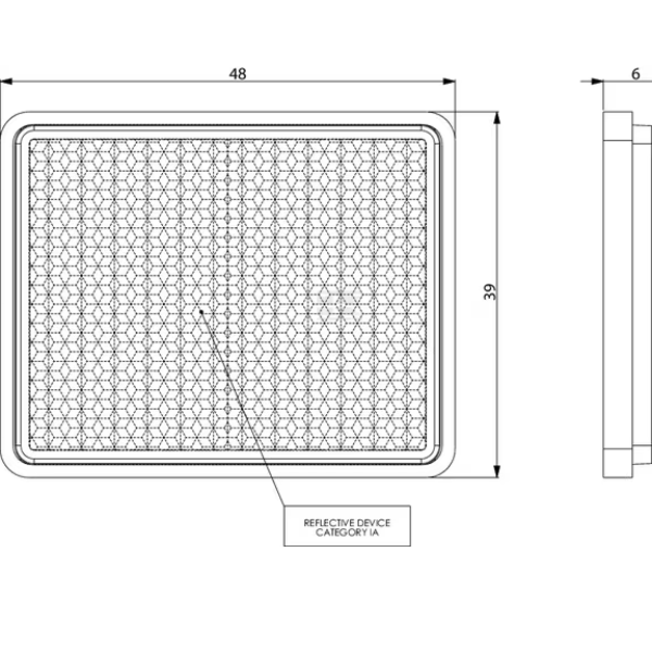 Refletor - Retangular Laranja Autocolante