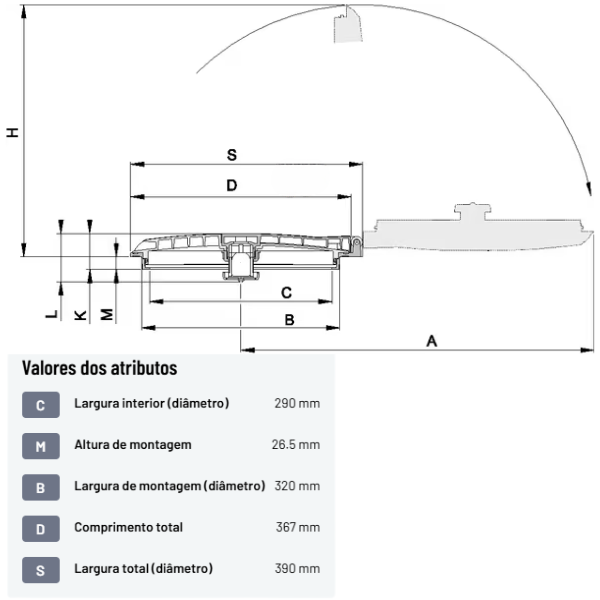 Tampa com Fechadura - Fixação Lateral