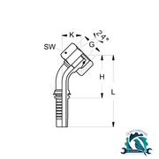 Terminal DKOL 45° 18 M27X2 DN 16 para Tubo Hidraulico - QuintaRepair