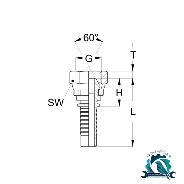 Terminal DKR 3/4" DN 25 FITTING para tubo hidráulico