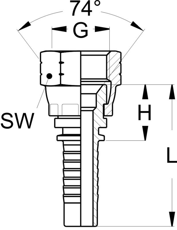 Terminal (JIC) DKJ 1/2-20 DN 05 para tubo hidraulico