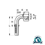 Terminal DKOL 90° 28