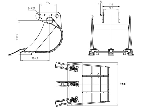 Retroescavadora com deslocamento lateral para tratores de 18-45cv - mod. DRS-1000-T