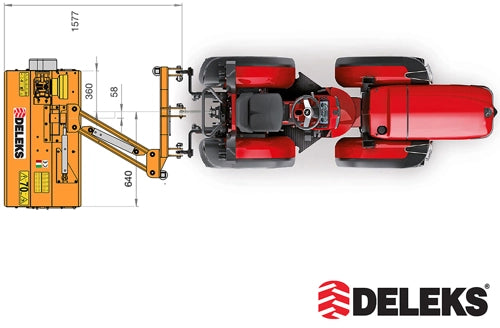 Triturador com braço hidráulico - Série leve - Para tratores de 20-55cv